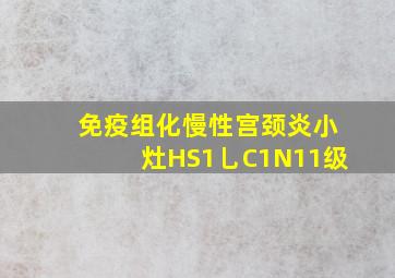 免疫组化慢性宫颈炎小灶HS1乚C1N11级