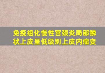 免疫组化慢性宫颈炎局部鳞状上皮呈低级别上皮内瘤变