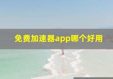 免费加速器app哪个好用