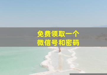 免费领取一个微信号和密码