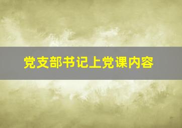 党支部书记上党课内容