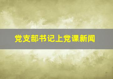 党支部书记上党课新闻