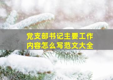 党支部书记主要工作内容怎么写范文大全