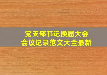 党支部书记换届大会会议记录范文大全最新