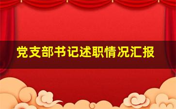 党支部书记述职情况汇报