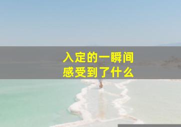 入定的一瞬间感受到了什么