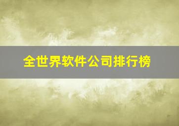 全世界软件公司排行榜