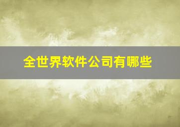 全世界软件公司有哪些