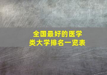 全国最好的医学类大学排名一览表