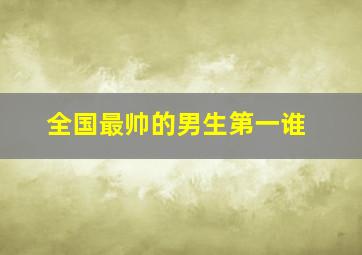 全国最帅的男生第一谁