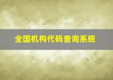 全国机构代码查询系统