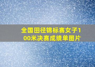 全国田径锦标赛女子100米决赛成绩单图片