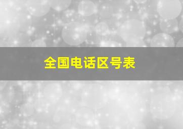 全国电话区号表