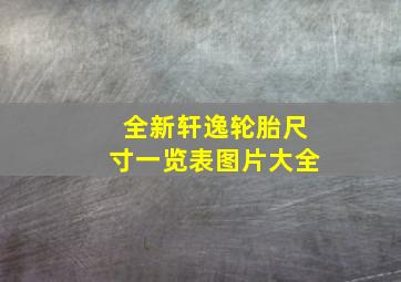 全新轩逸轮胎尺寸一览表图片大全