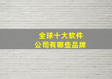 全球十大软件公司有哪些品牌