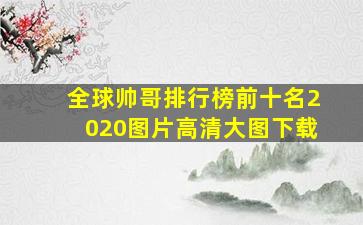 全球帅哥排行榜前十名2020图片高清大图下载