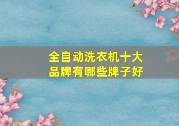 全自动洗衣机十大品牌有哪些牌子好