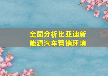 全面分析比亚迪新能源汽车营销环境