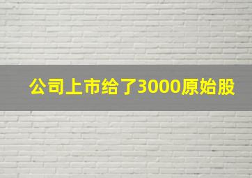 公司上市给了3000原始股