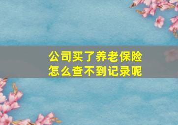 公司买了养老保险怎么查不到记录呢