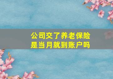 公司交了养老保险是当月就到账户吗