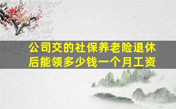 公司交的社保养老险退休后能领多少钱一个月工资