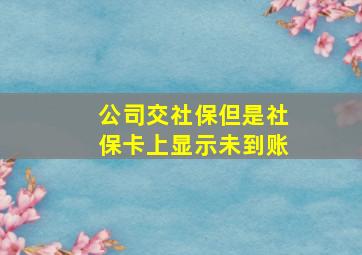 公司交社保但是社保卡上显示未到账