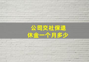 公司交社保退休金一个月多少