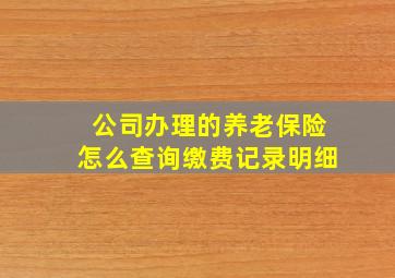 公司办理的养老保险怎么查询缴费记录明细