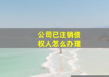 公司已注销债权人怎么办理