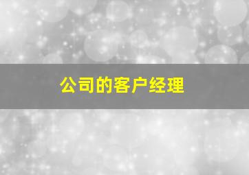 公司的客户经理