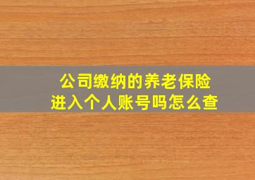 公司缴纳的养老保险进入个人账号吗怎么查