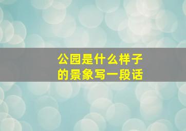 公园是什么样子的景象写一段话