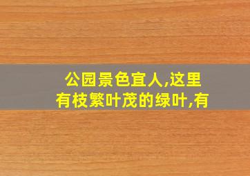 公园景色宜人,这里有枝繁叶茂的绿叶,有