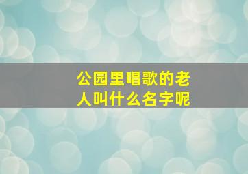 公园里唱歌的老人叫什么名字呢