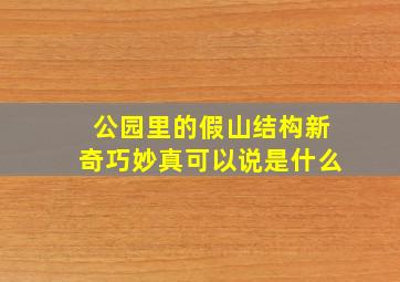 公园里的假山结构新奇巧妙真可以说是什么