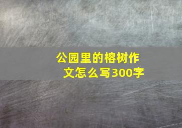 公园里的榕树作文怎么写300字