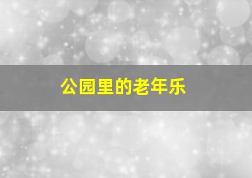 公园里的老年乐