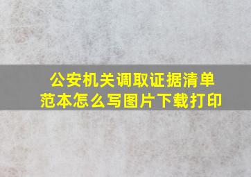 公安机关调取证据清单范本怎么写图片下载打印