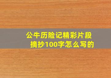 公牛历险记精彩片段摘抄100字怎么写的