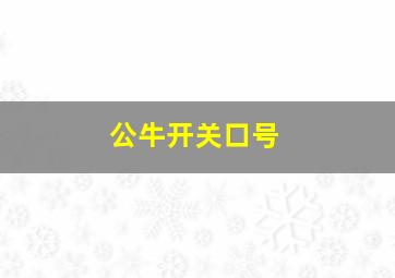 公牛开关口号