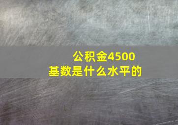 公积金4500基数是什么水平的