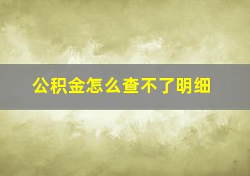 公积金怎么查不了明细