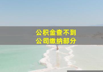 公积金查不到公司缴纳部分