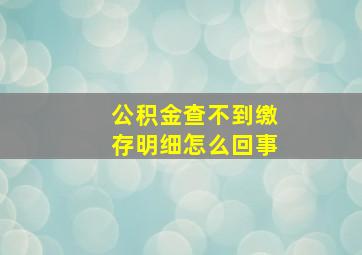 公积金查不到缴存明细怎么回事