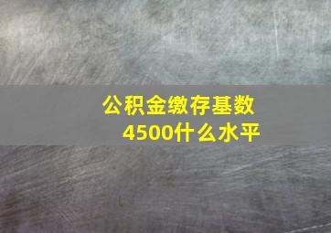 公积金缴存基数4500什么水平