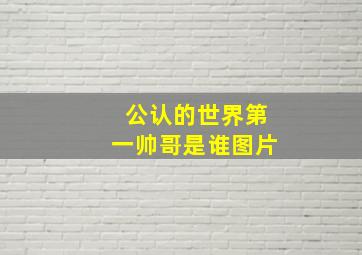 公认的世界第一帅哥是谁图片