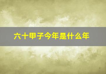 六十甲子今年是什么年