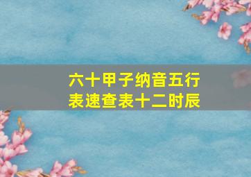 六十甲子纳音五行表速查表十二时辰