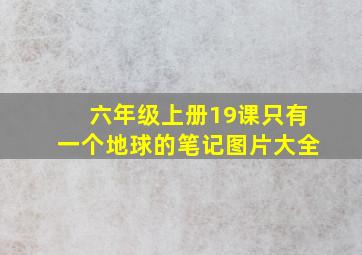 六年级上册19课只有一个地球的笔记图片大全